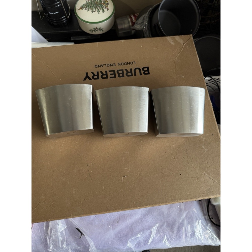 Set of 3 Mini Metal Baking Molds Small Loaf Pans Silver 2x4.5 in